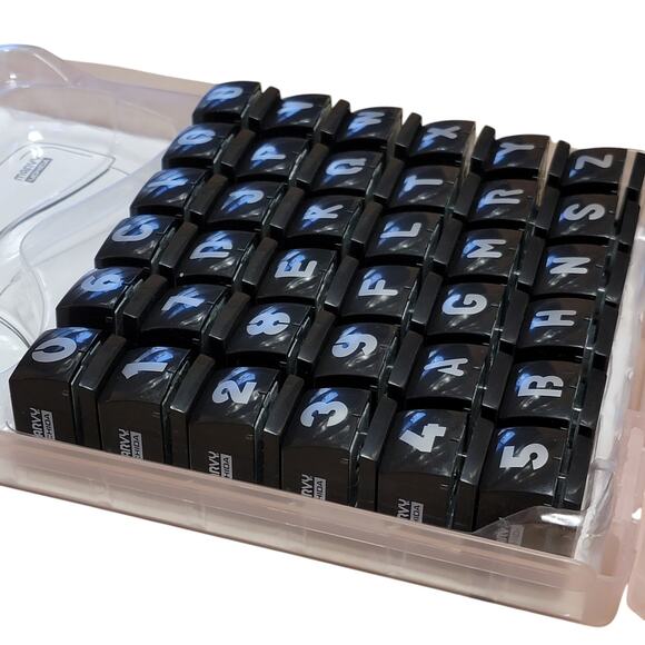 Marvy Uchida Cassette Craft Punch 36 Pc ABC 123 Letters Numbers CCP Set37 Case - Picture 2 of 6